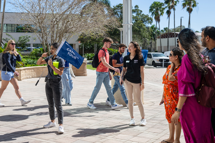 Giving campus tour
