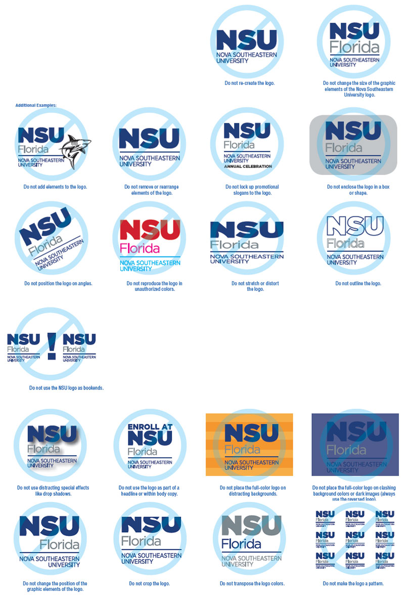 NSU logo donts