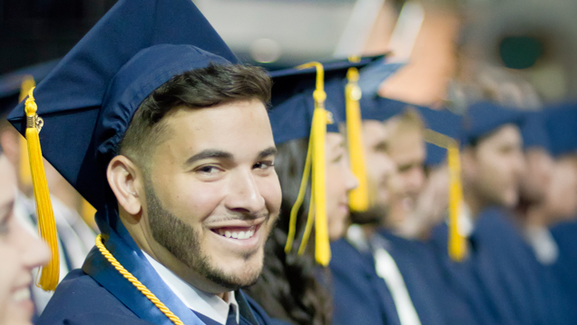 NSU student at commencement portrait