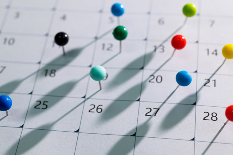Calendar closeup.