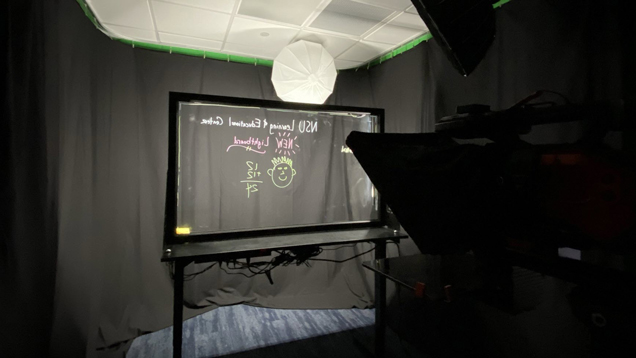 lightboard studio and camera