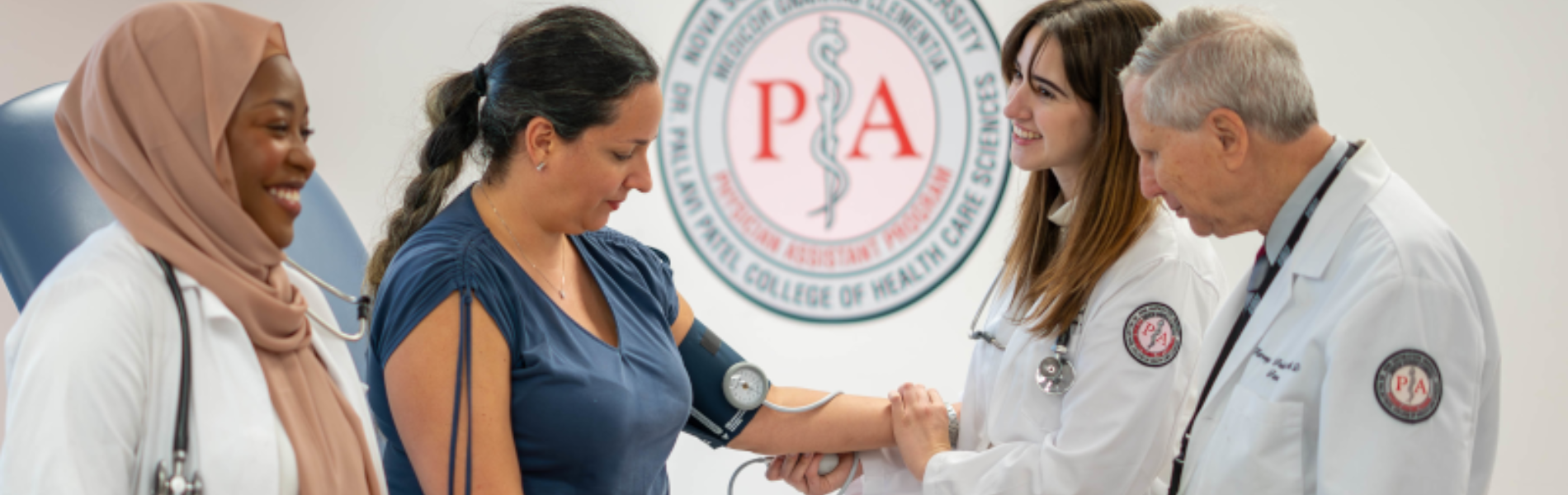 students checking blood pressure
