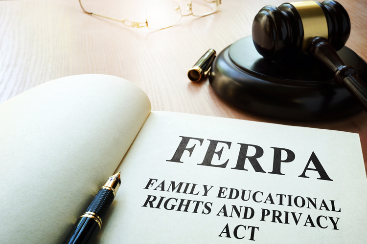 Family educational rights and privacy act words writing on paper