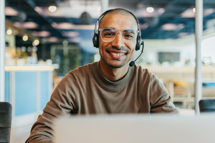 Men at conference call