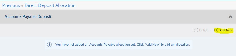 direct deposit screenshot
