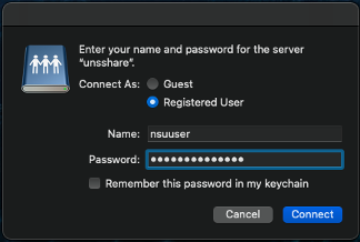 Login screen