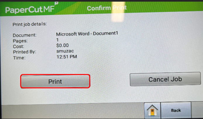 Tap print screenshot