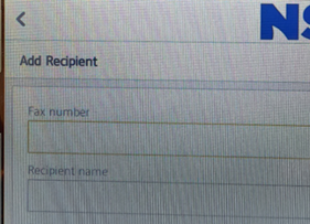 Enter fax number
