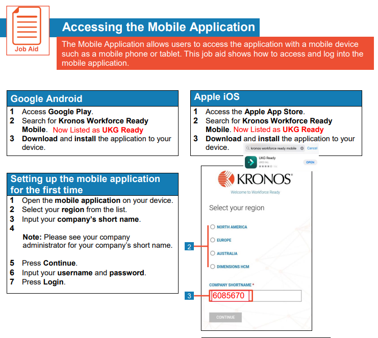 Access the mobile app
