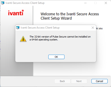 Incorrect client version screenshot