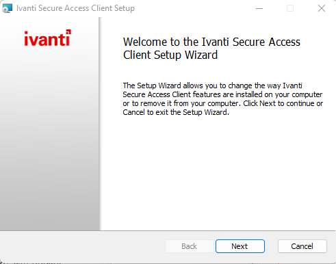 Install window screenshot
