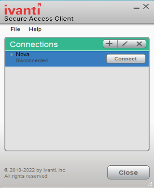 Click on the Connect button screenshot